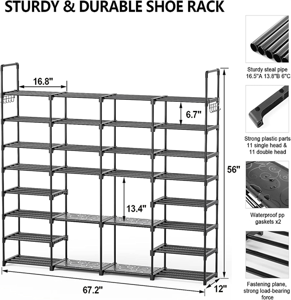 Shoe rack without cover